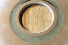 Epoxy planed flush with board