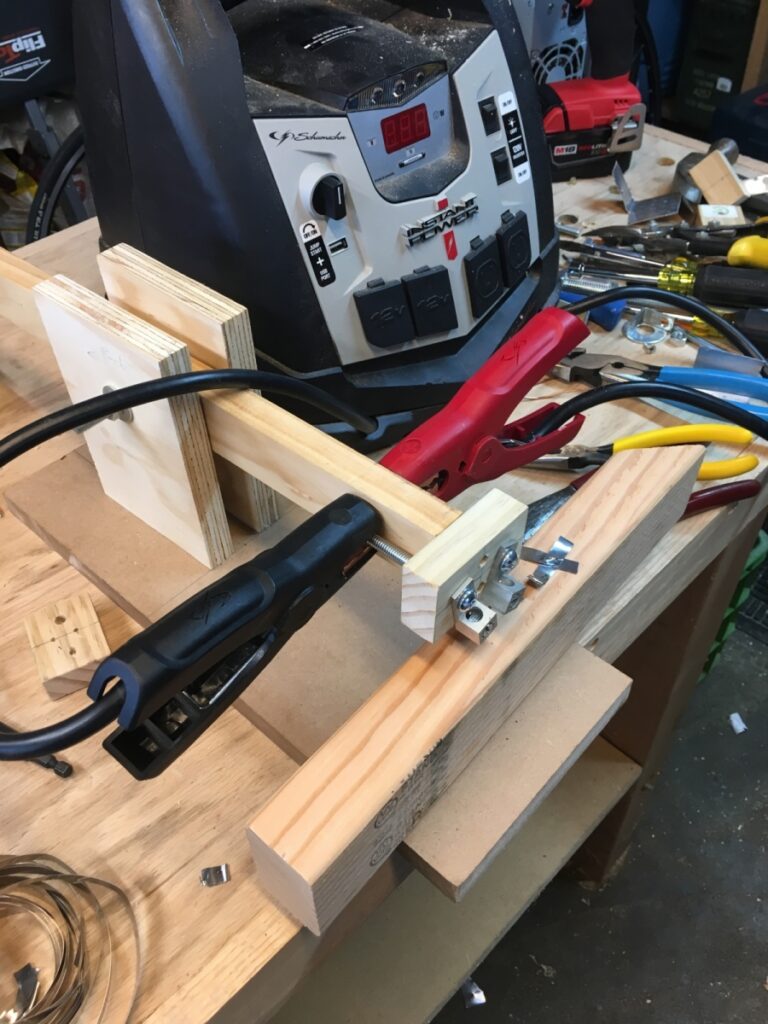 Battery pack spot welder